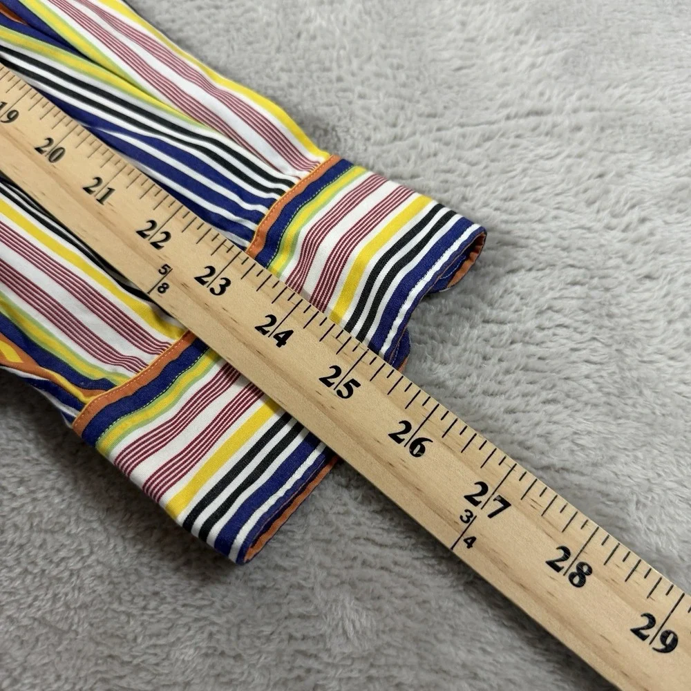 Polo Ralph Lauren Mens Large Classic Fit Striped Oxford Shirt Multicolor Retro